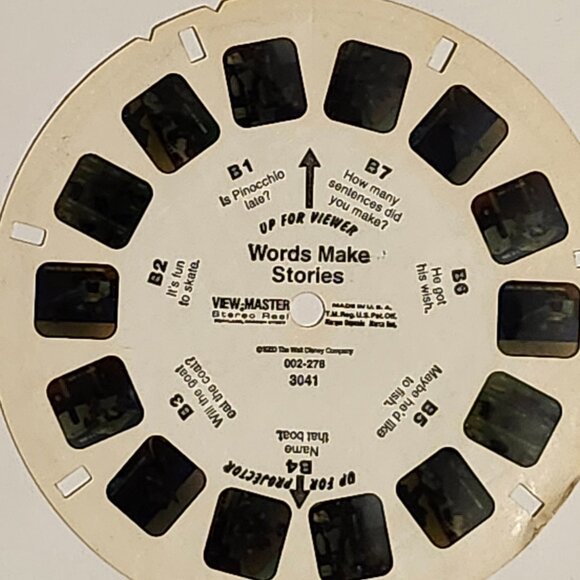VINTAGE View Master Reels x 3 WORDS MAKE STORIES Pinocchio Walt Disney - Picture 4 of 6
